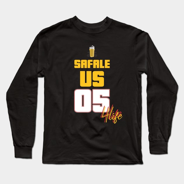 Safale US 05 4 life, home brewing, beer brewing, yeast Long Sleeve T-Shirt by One Eyed Cat Design